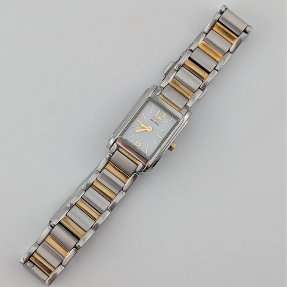 Citizen Eco-Drive Tank Watch B023-S033802 Ultra Slim White Dial Two Tone 18mm main image 9